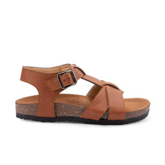 Comfy Footbed Leather Buckle Strap Sandals - Havan
